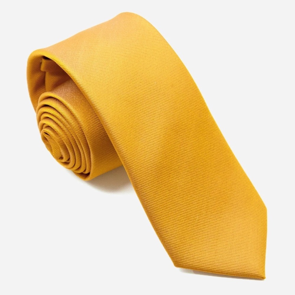 Tie Bar- Men’s Grosgrain Solid Marigold Tie